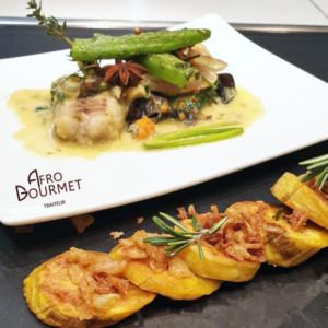 Dos de cabillaud fondant au four, nappé de sauce crémeuse